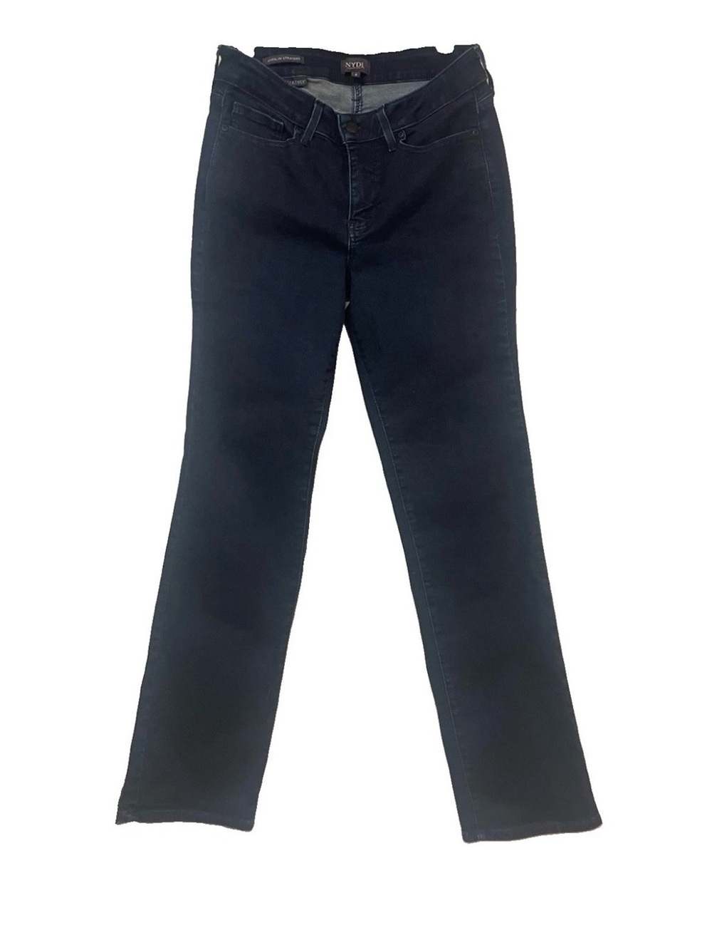 NYDJ Marilyn Straight Leg Jeans Dark Blue Wash Size 6 Slimming, stretch $115 - Picture 2 of 8